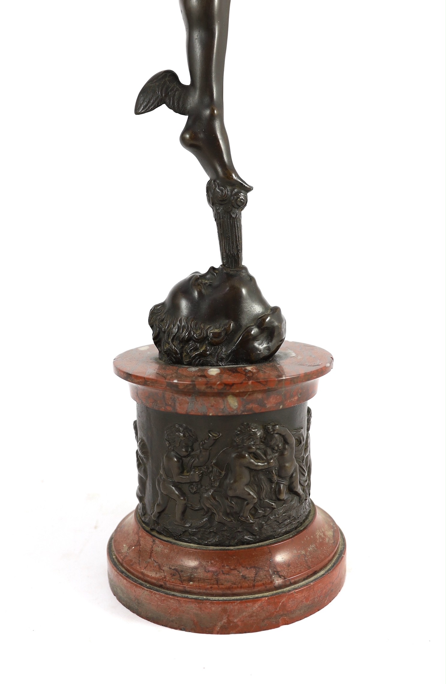 After Giambologna. A tall Grand Tour bronze figure of Mercury, height 82cm